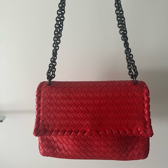Bitters Vener’s Red Intrecciato Leather ‘Olimpia’ bag - Picture 2 of 8